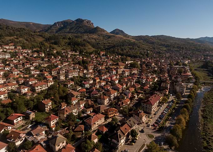 Aerial View of Town