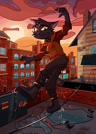 Cat on Rooftop