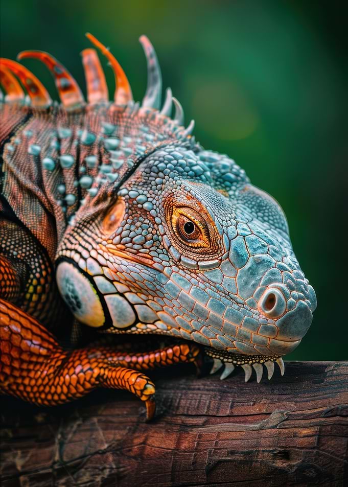 Green Iguana Close-Up