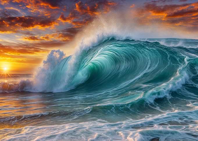 Ocean Wave Sunset