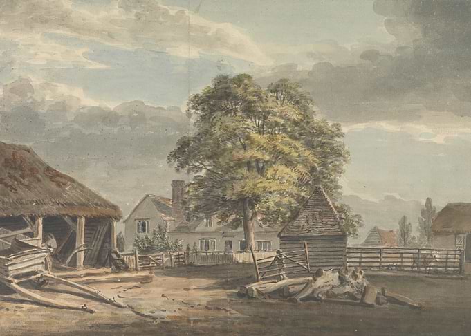 Countryside Cottage Watercolor