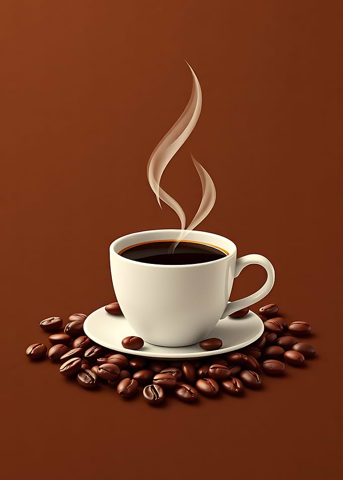 Coffee Cup and Beans