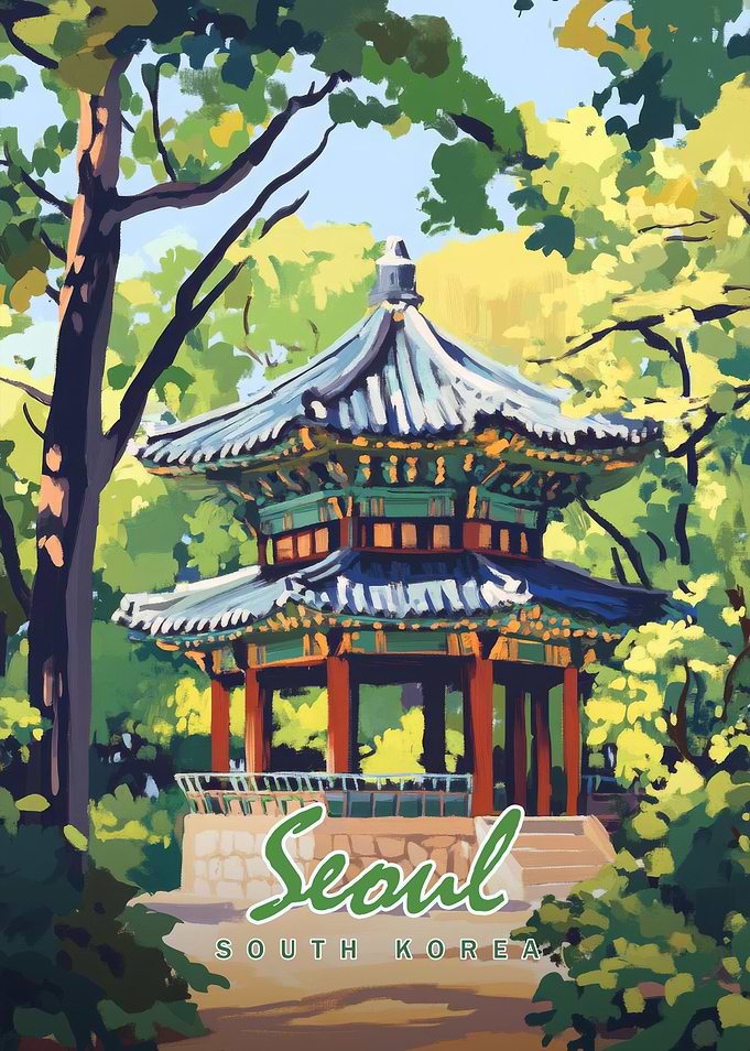 Seoul Pagoda Illustration