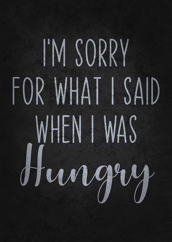 Sorry For What I Said When I Was Hungry