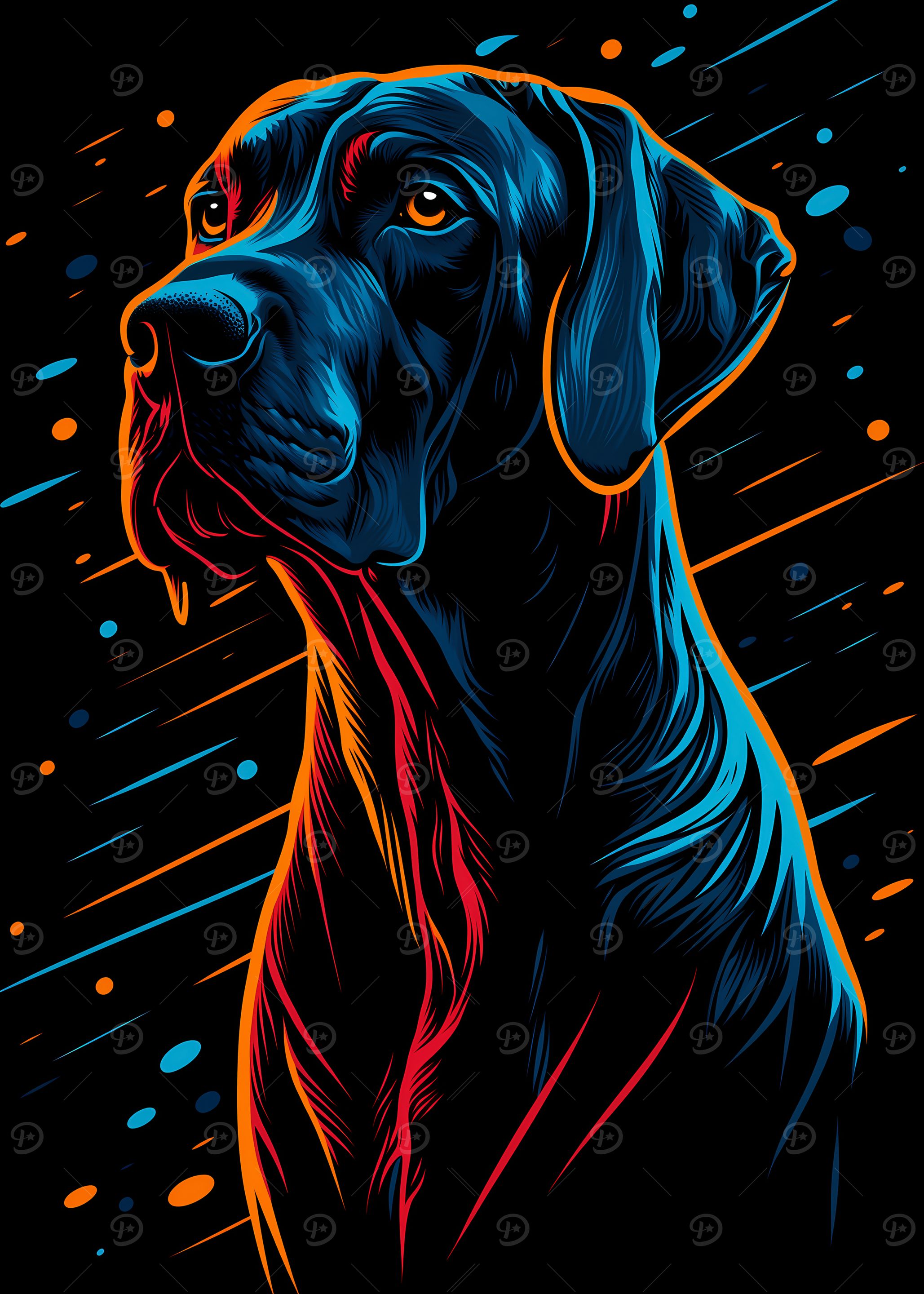 Neon Dog Portrait