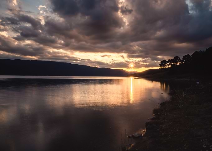 Sunset Over Lake