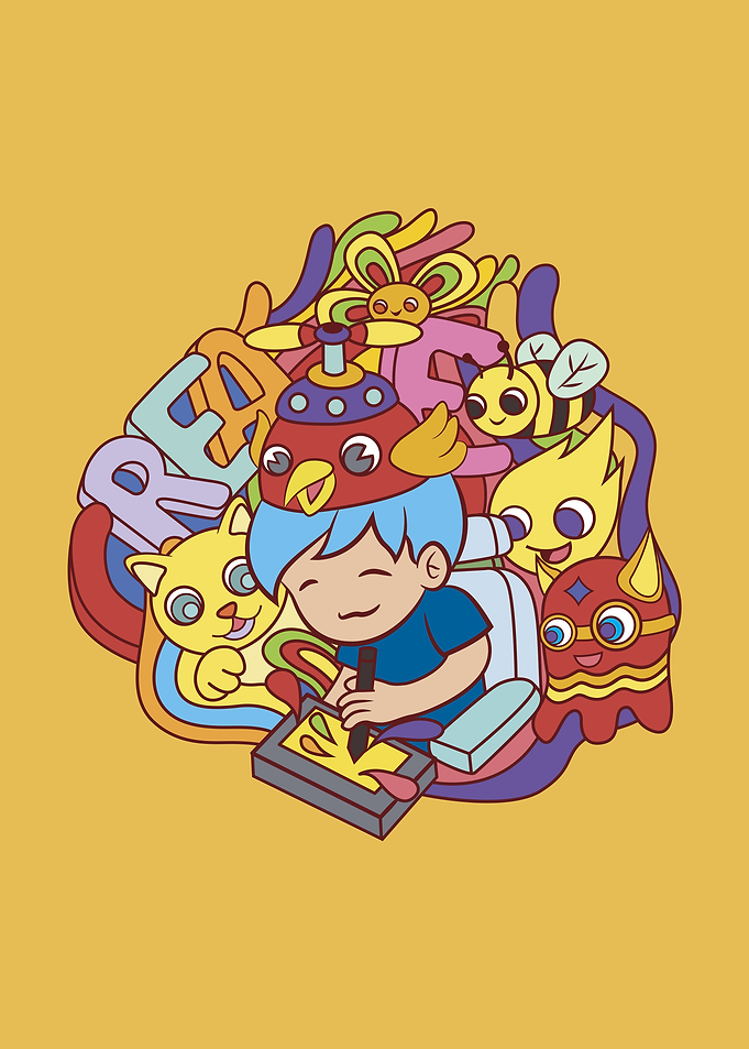 Doodle Art with Boy