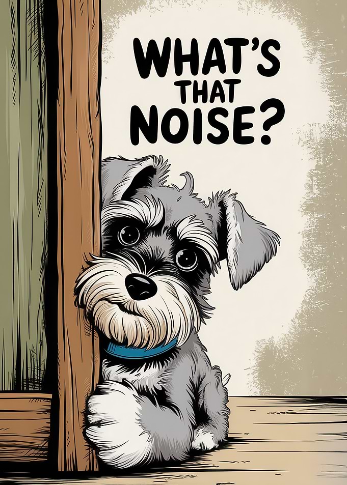 Peeking Schnauzer Illustration