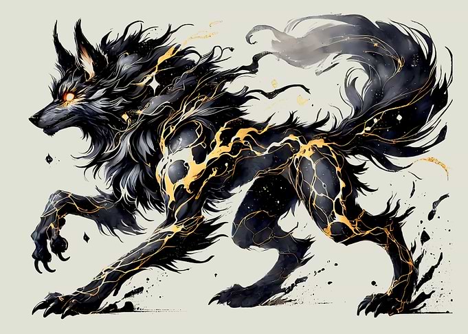 Black and Gold Fenrir