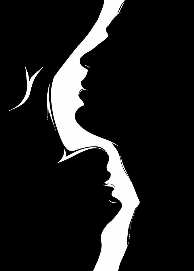 Silhouette of Two Faces
