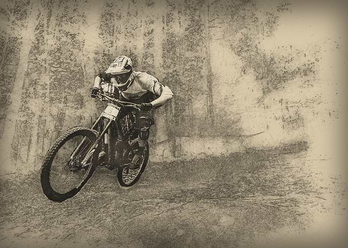 Mountain Biker in Action