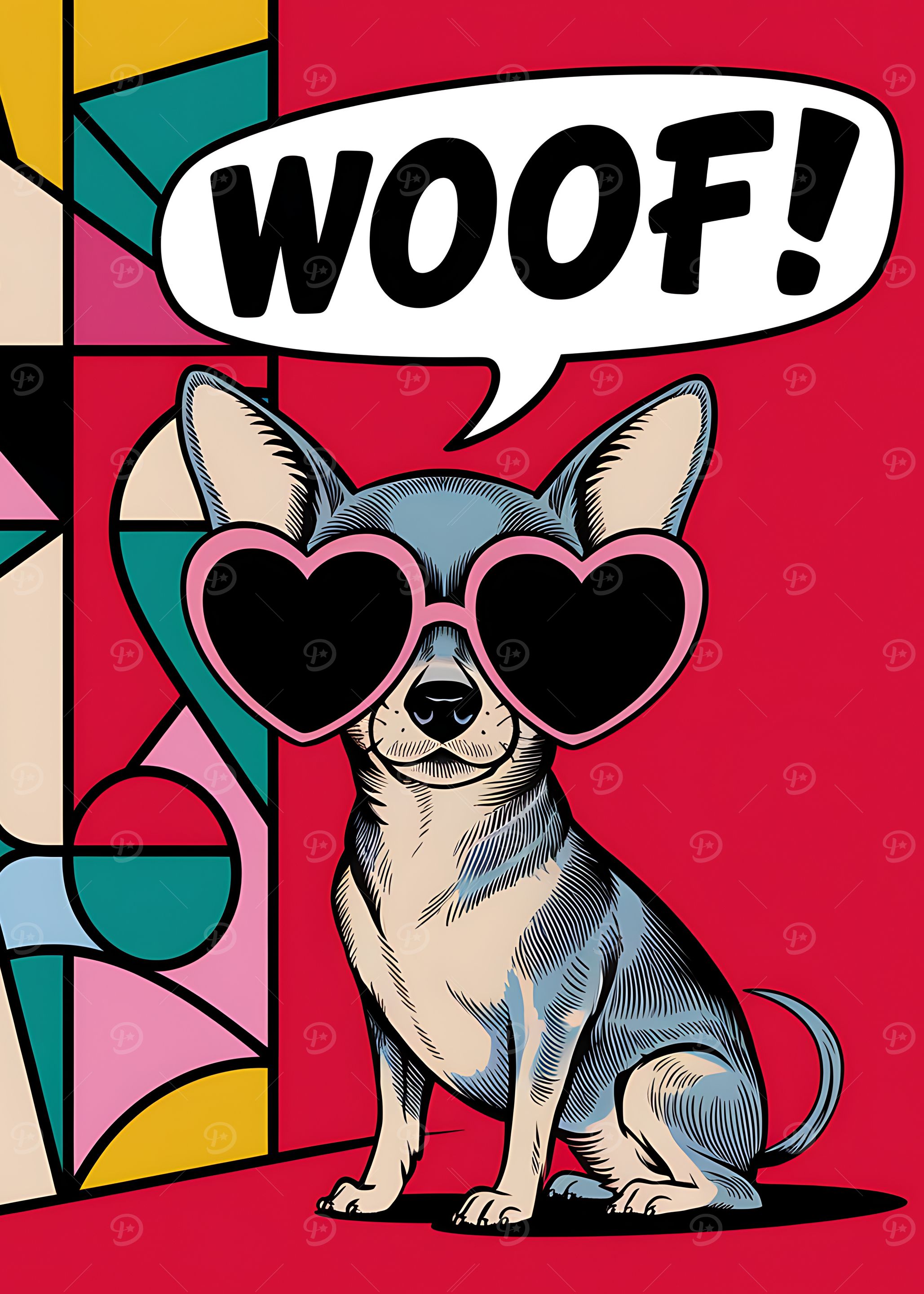 Chihuahua with Sunglasses Pop Art