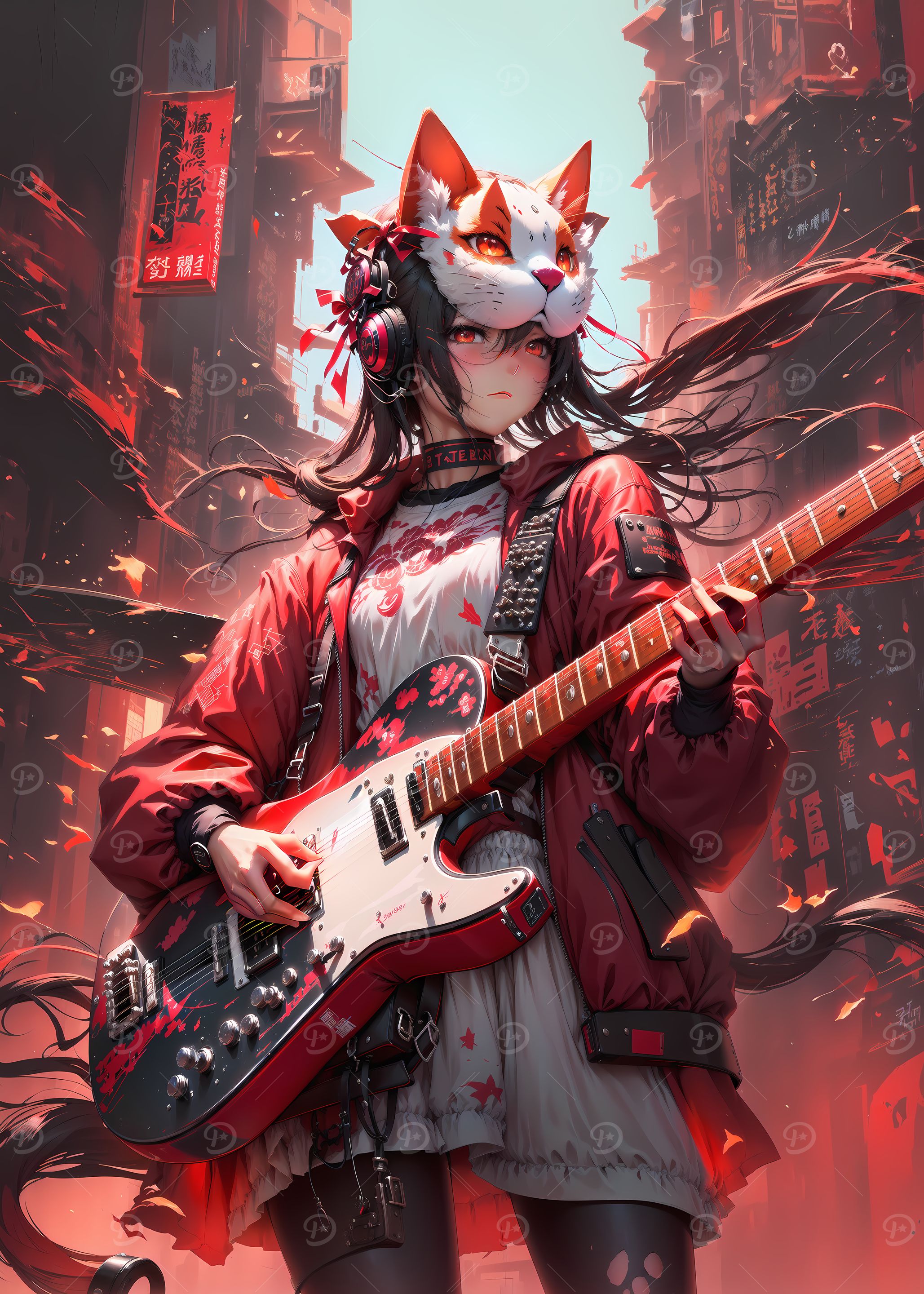 Red Echo Anime Guitarist