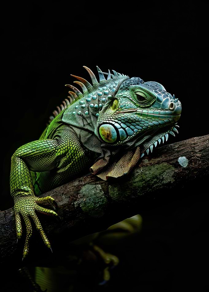 Green Iguana on Branch