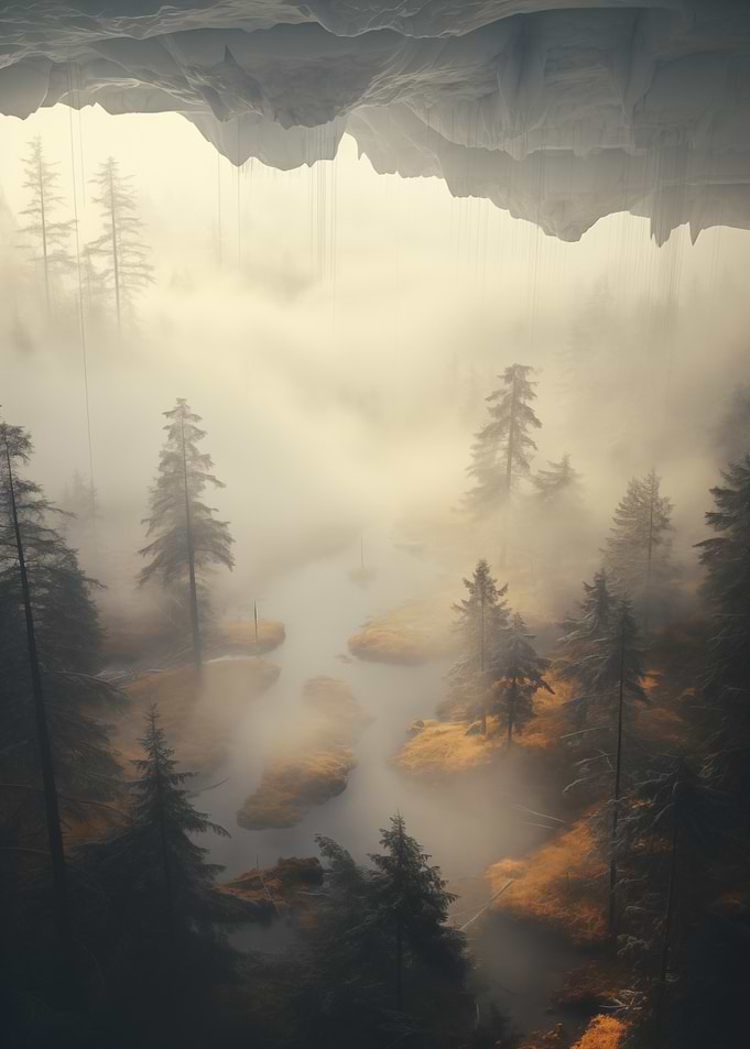 Misty Forest River