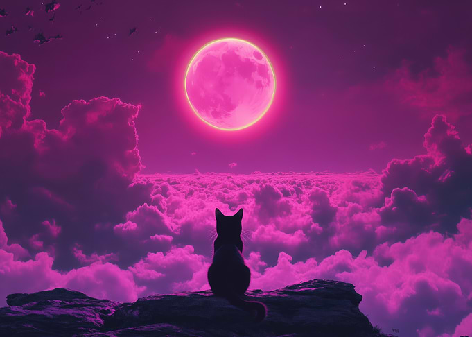 Black Cat Under Pink Moon