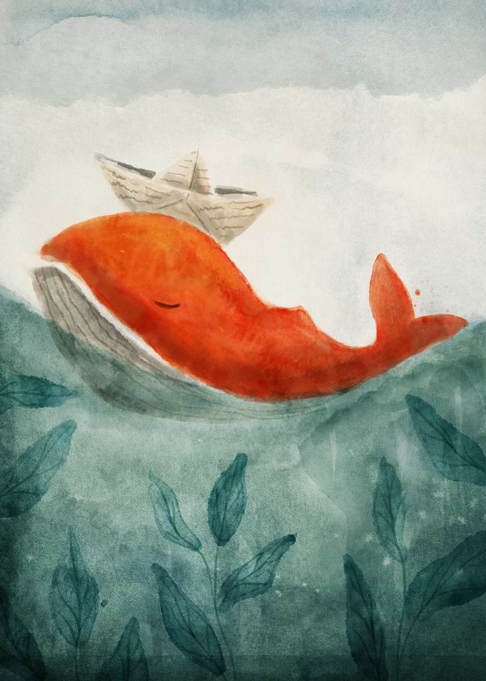 Whale with Paper Boat