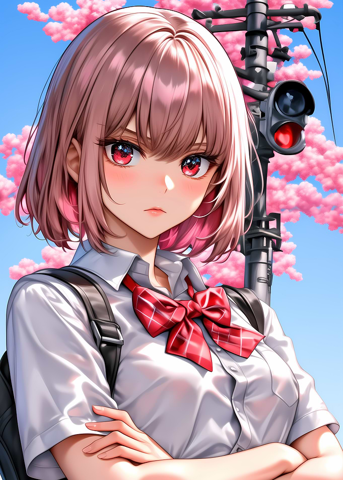 Anime Girl with Pink Hair
