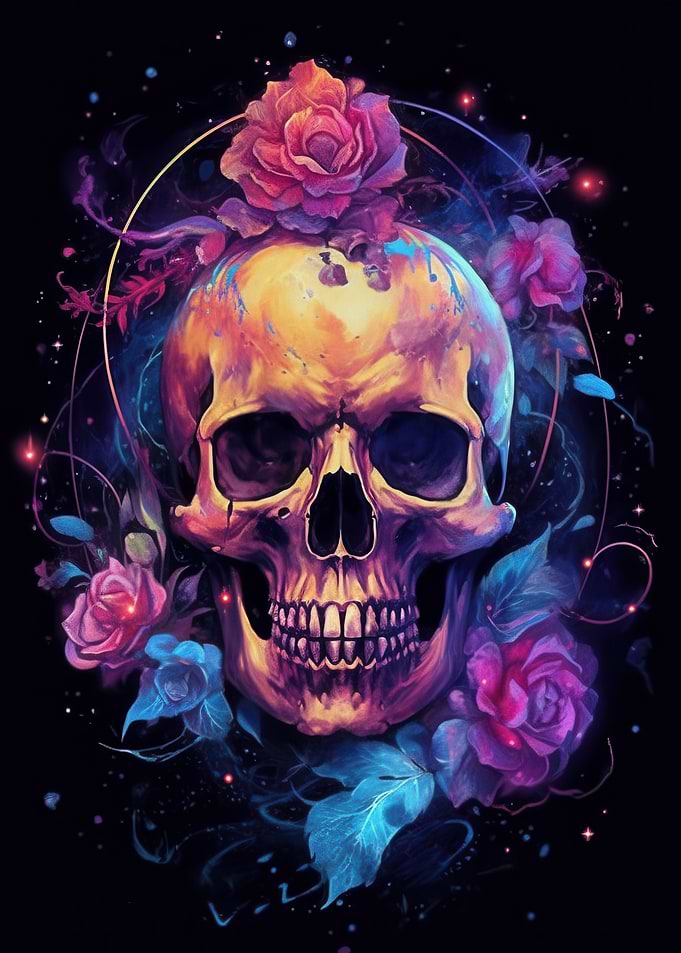 Skull with Roses