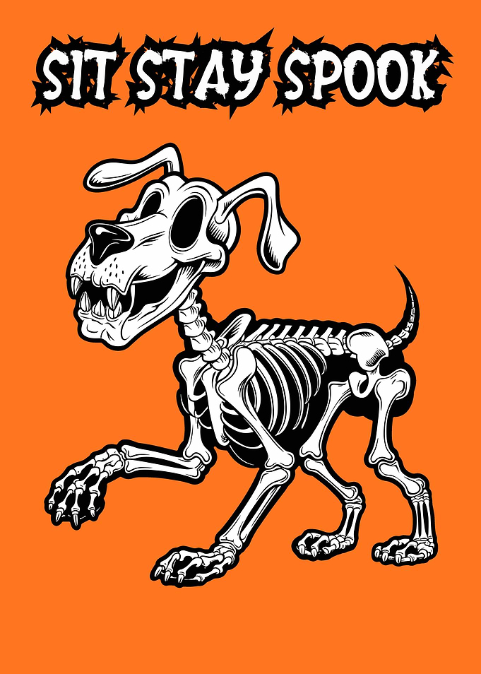Skeleton Dog Halloween Design