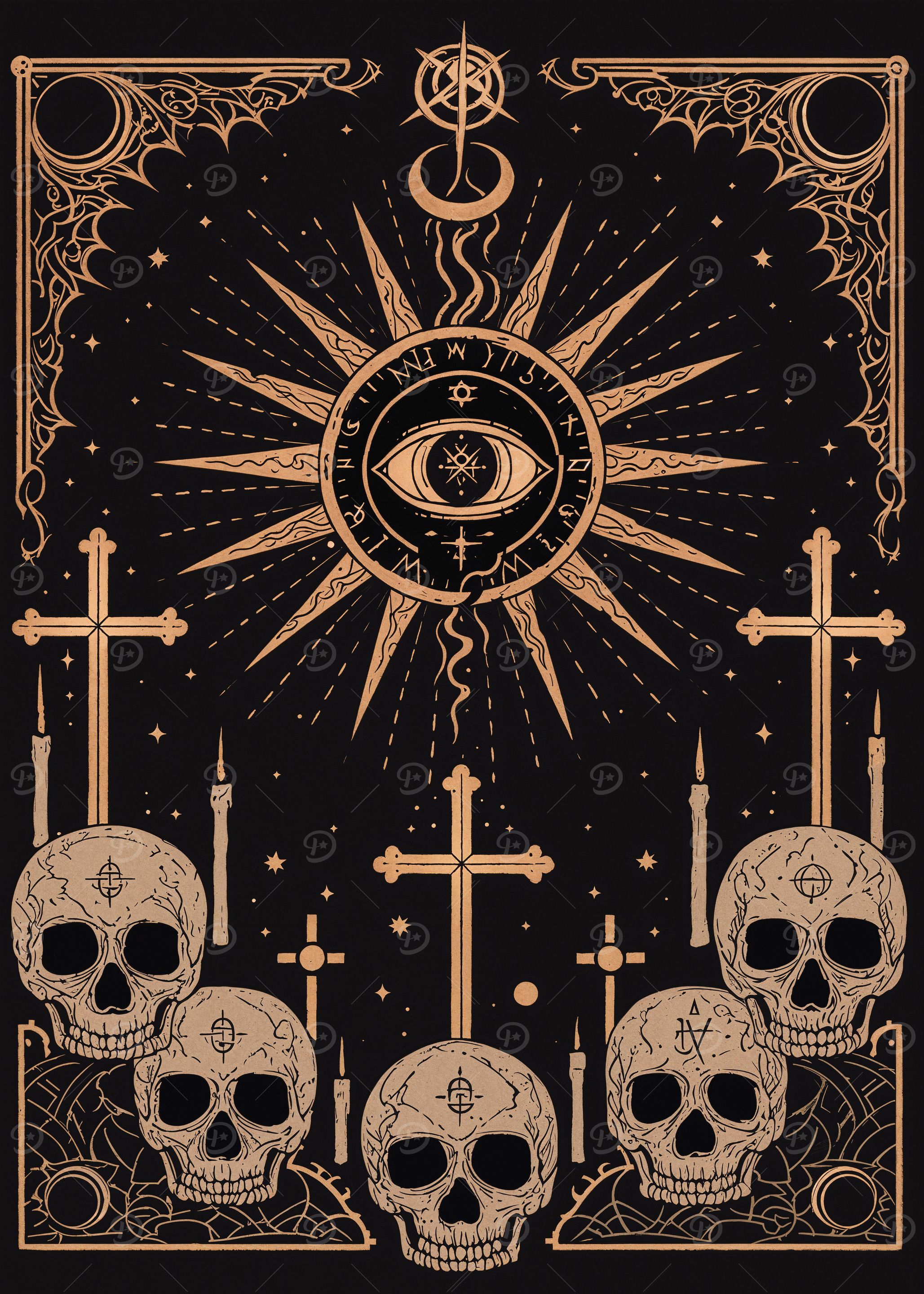 Occult Eye and Skulls