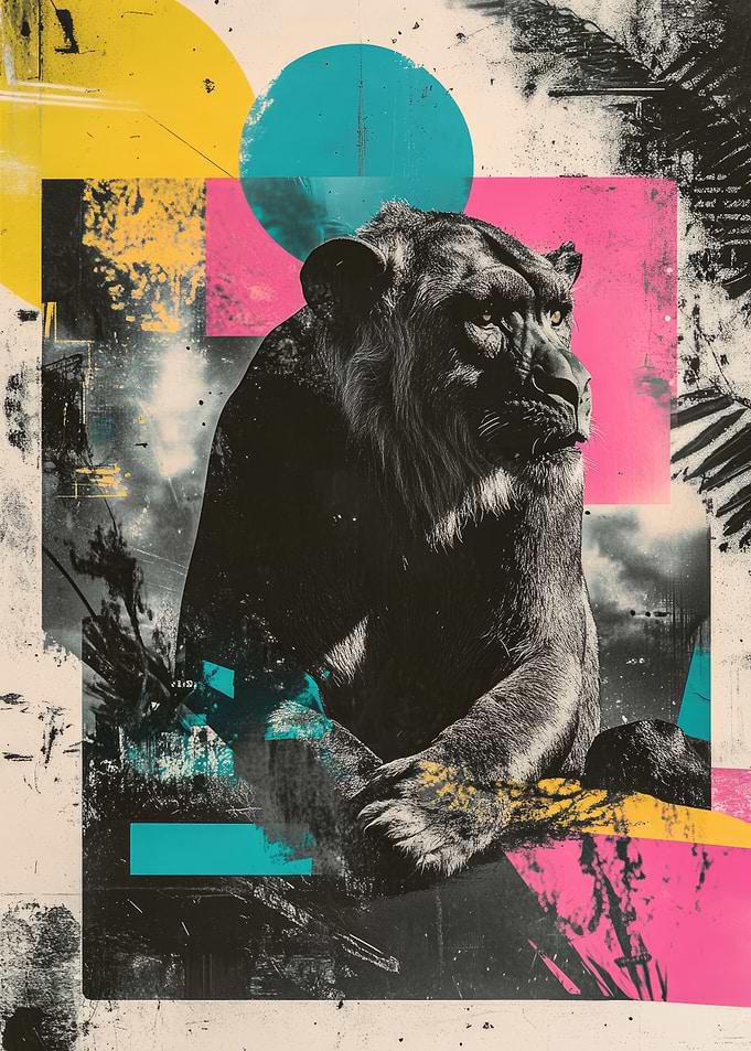 Lion in Geometric Art