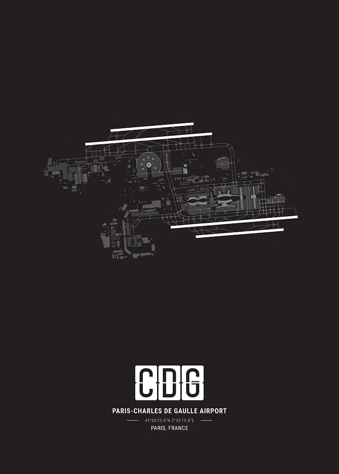 Charles de Gaulle Airport Map Print
