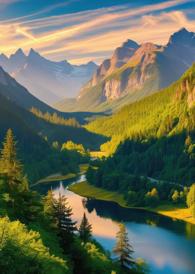 Mountain River Landscape