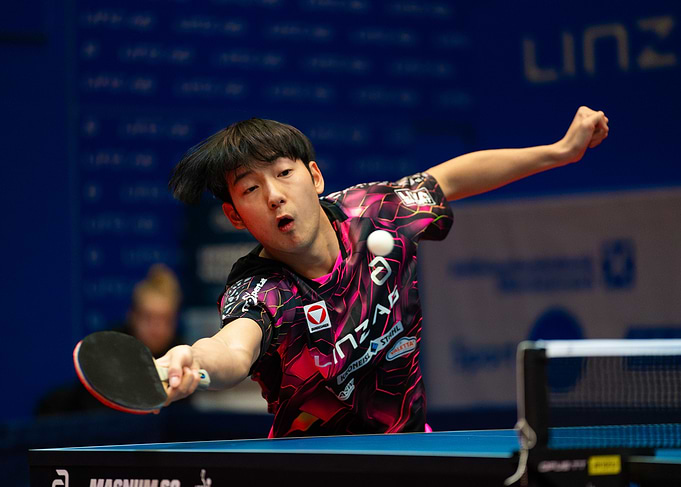 Table Tennis Player in Action