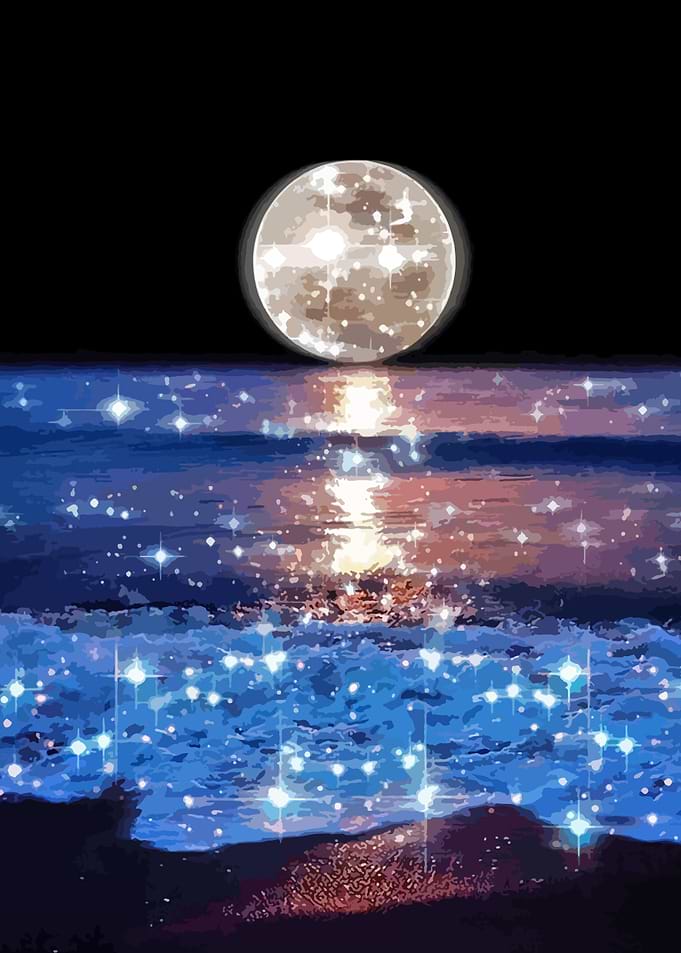 Full Moon Over Ocean