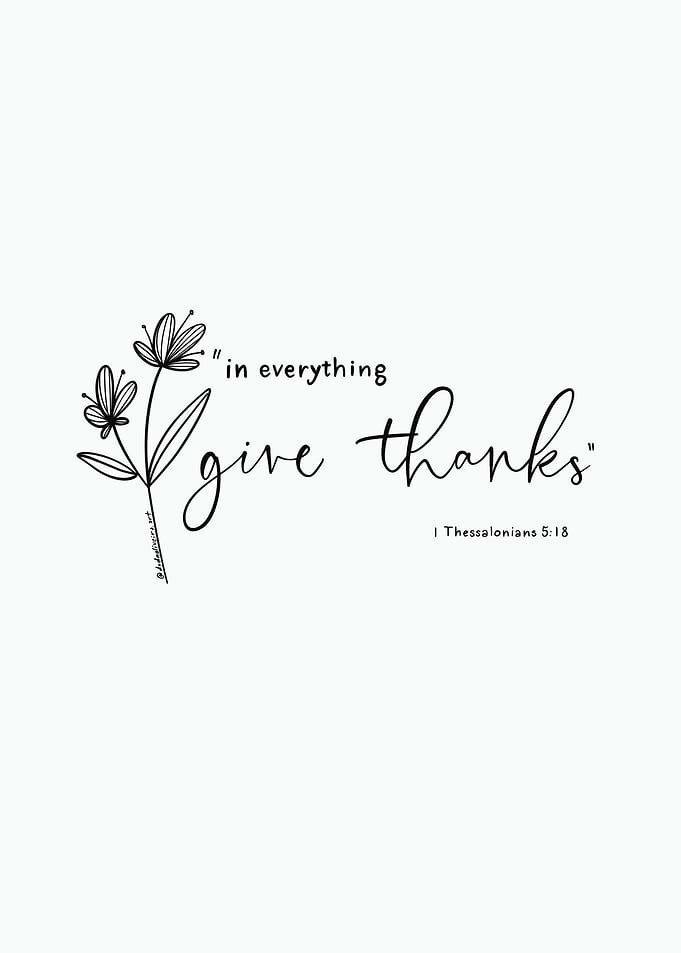 Give Thanks Floral Quote