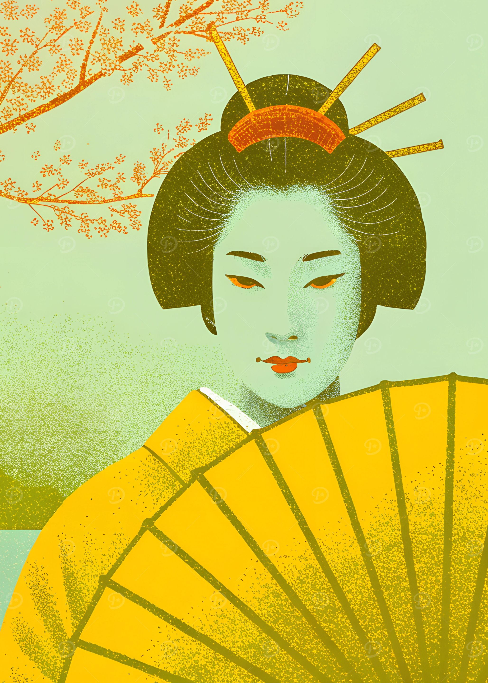 Geisha with Fan