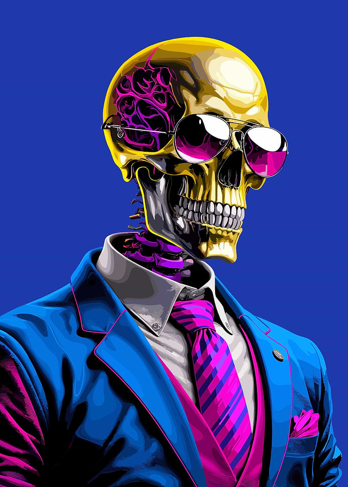 Gold Skull in Suit