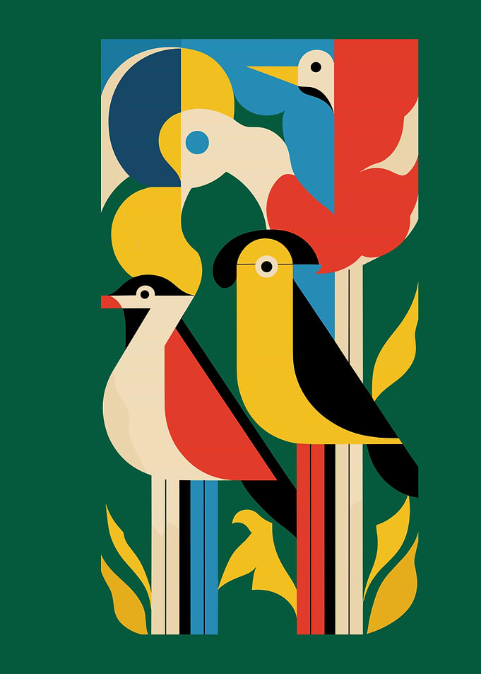 Abstract Bird Art