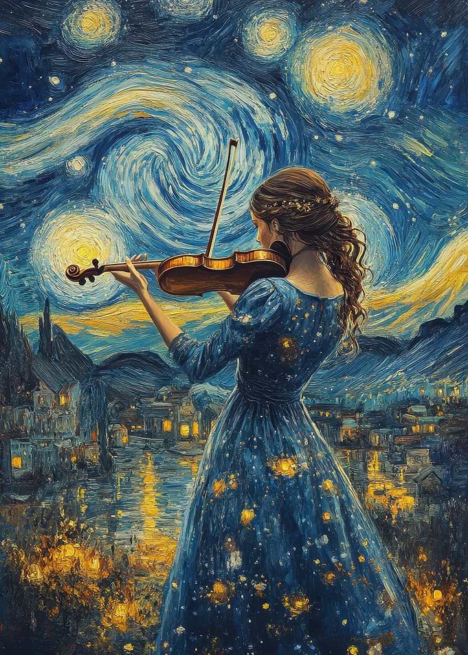 Starry Night Violinist
