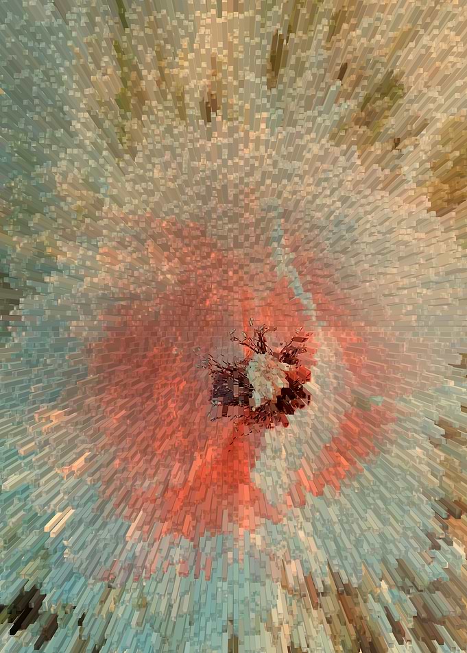 Vintage abstract Pixelart Poppy