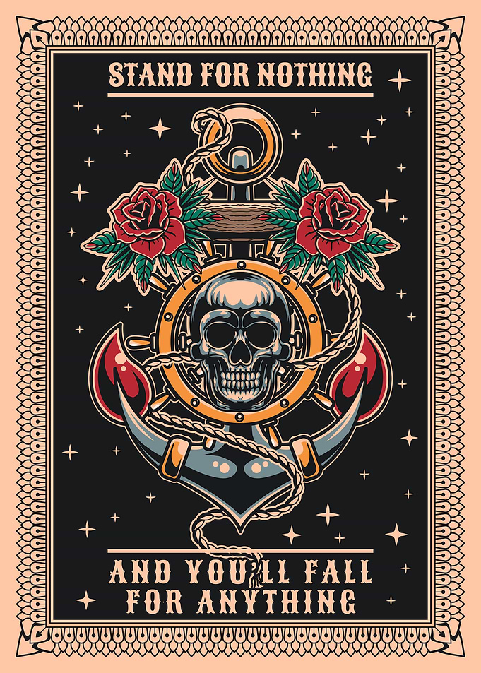 Skull Anchor Tattoo Design