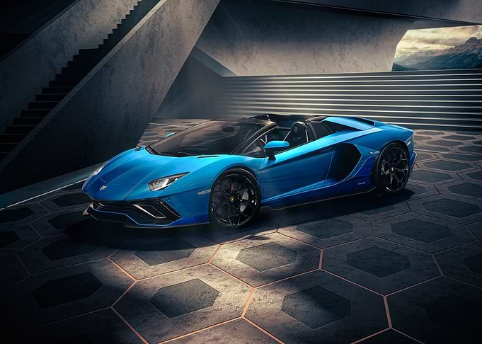 Blue Lamborghini Aventador