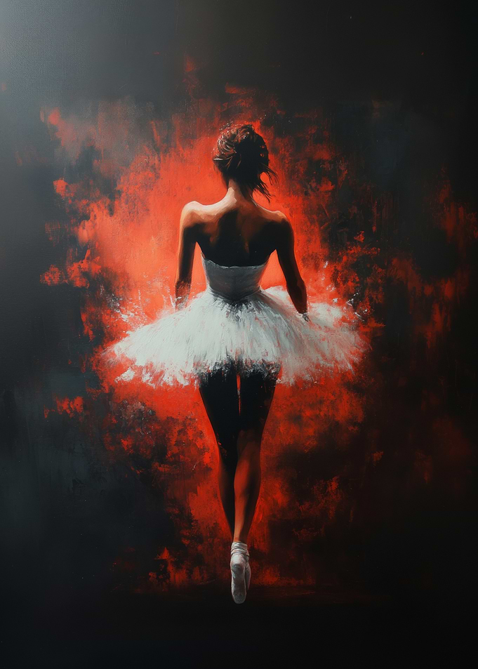 Ballet Dancer in Red | Ballet Passion in Shadows