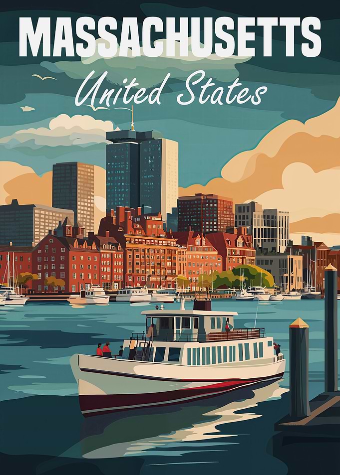 Massachusetts Cityscape Poster
