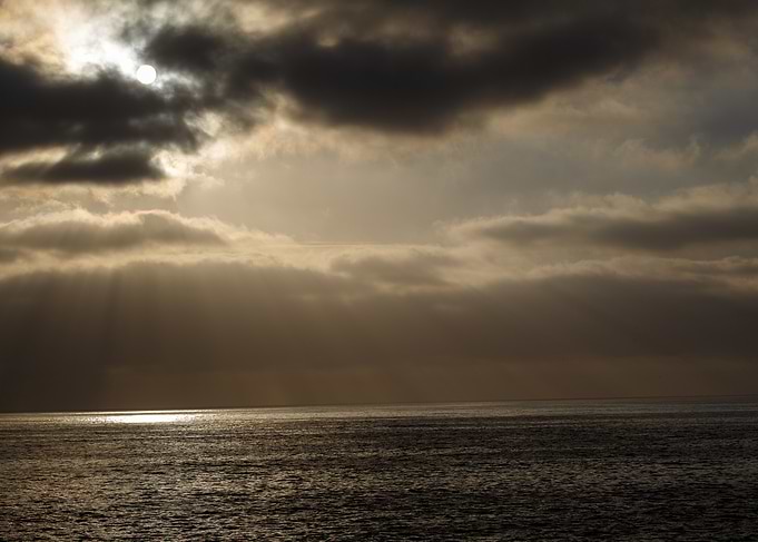 Ocean Sunset with Clouds