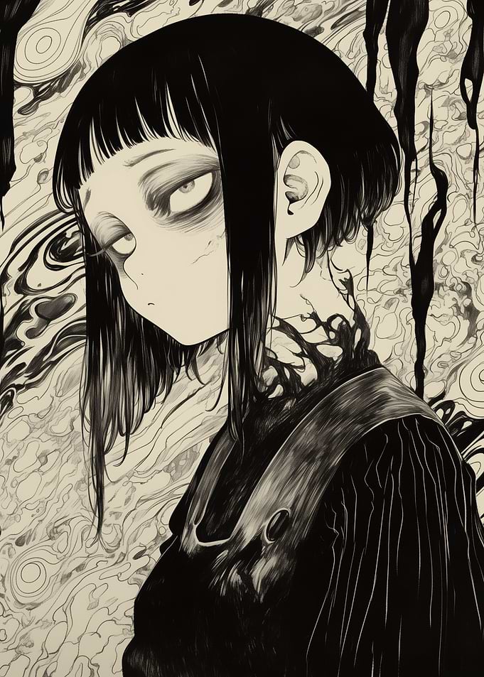 Dark Anime Girl Portrait