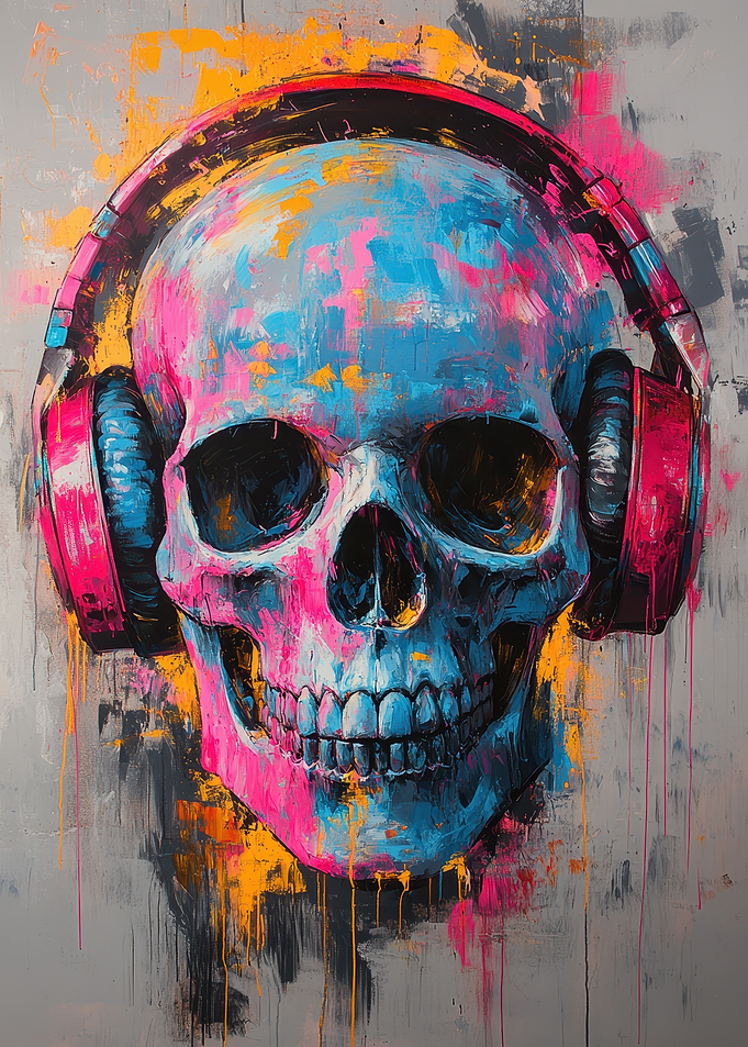 Skull with Headphones