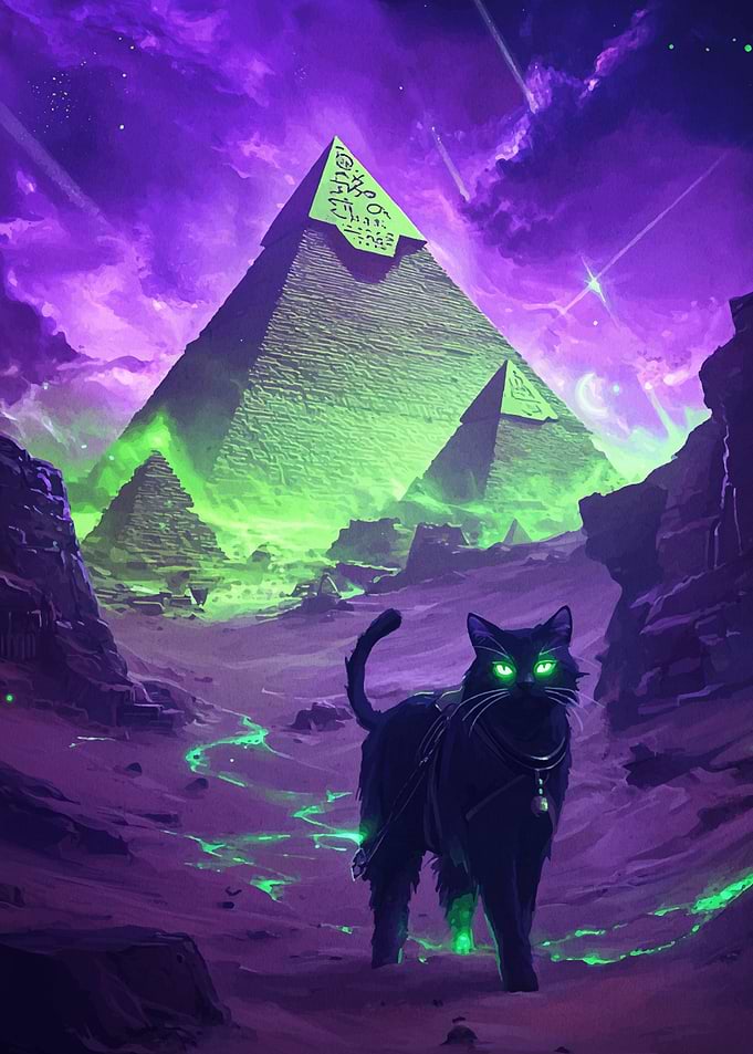 Black Cat and Pyramids