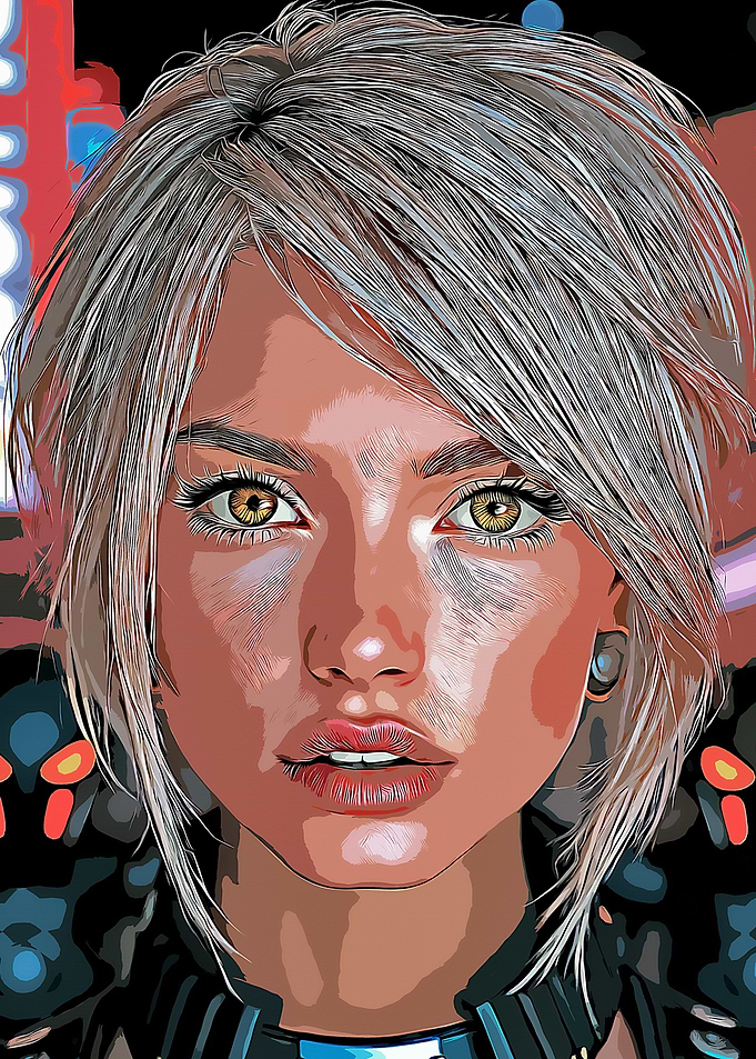 Cyberpunk Woman Portrait