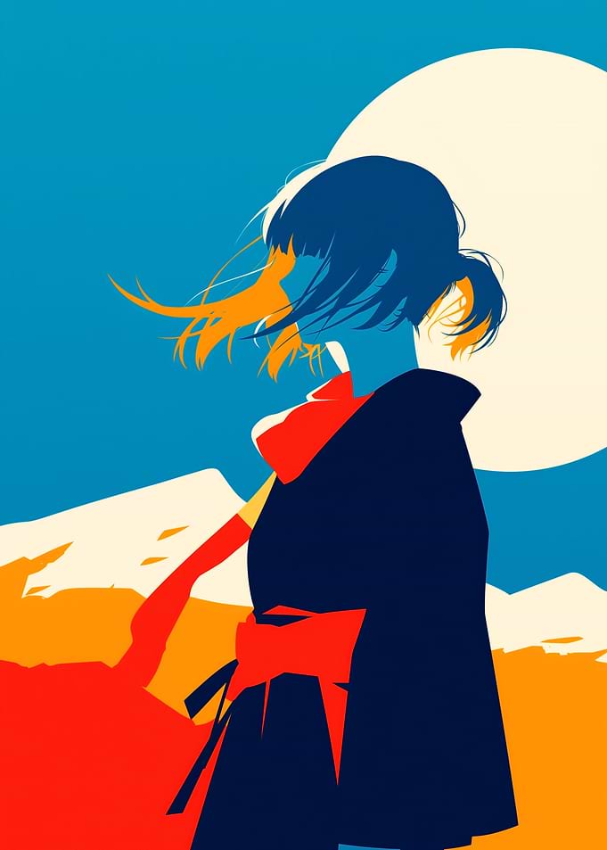 Anime Girl in Wind