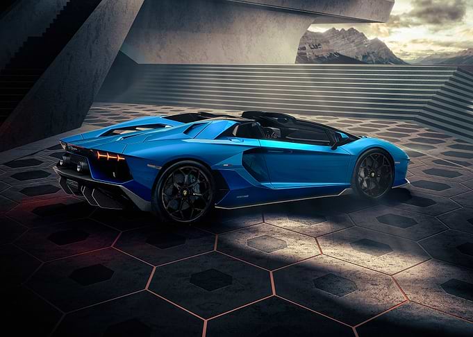 Blue Lamborghini Aventador