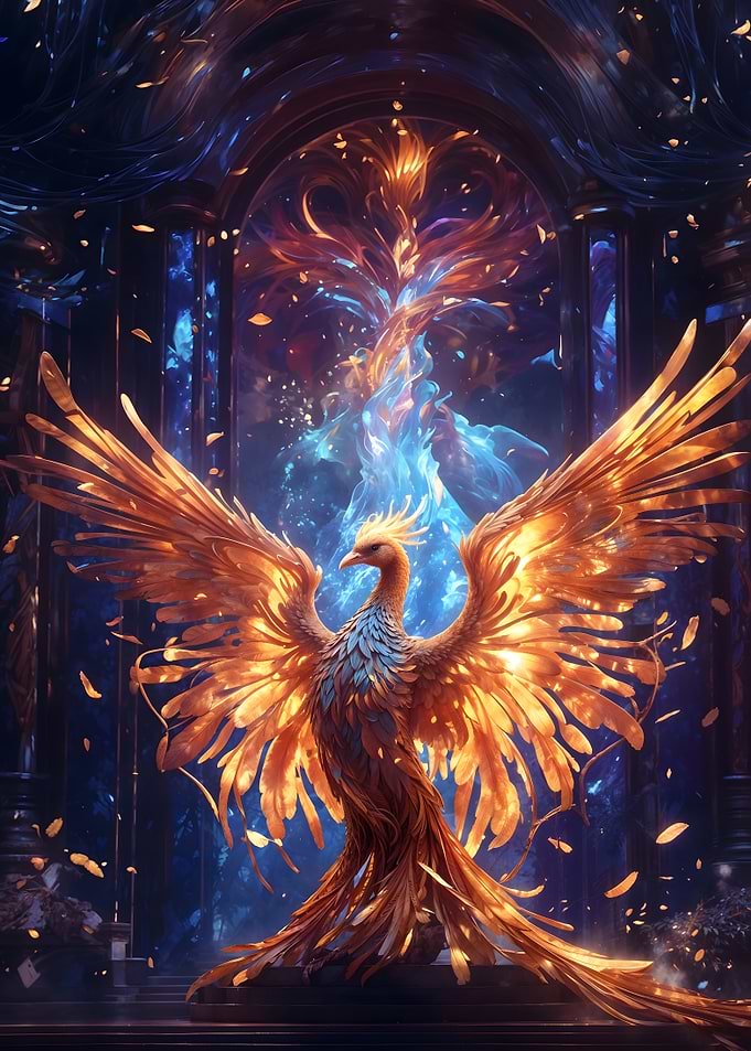 Fantasy Golden Phoenix Aura