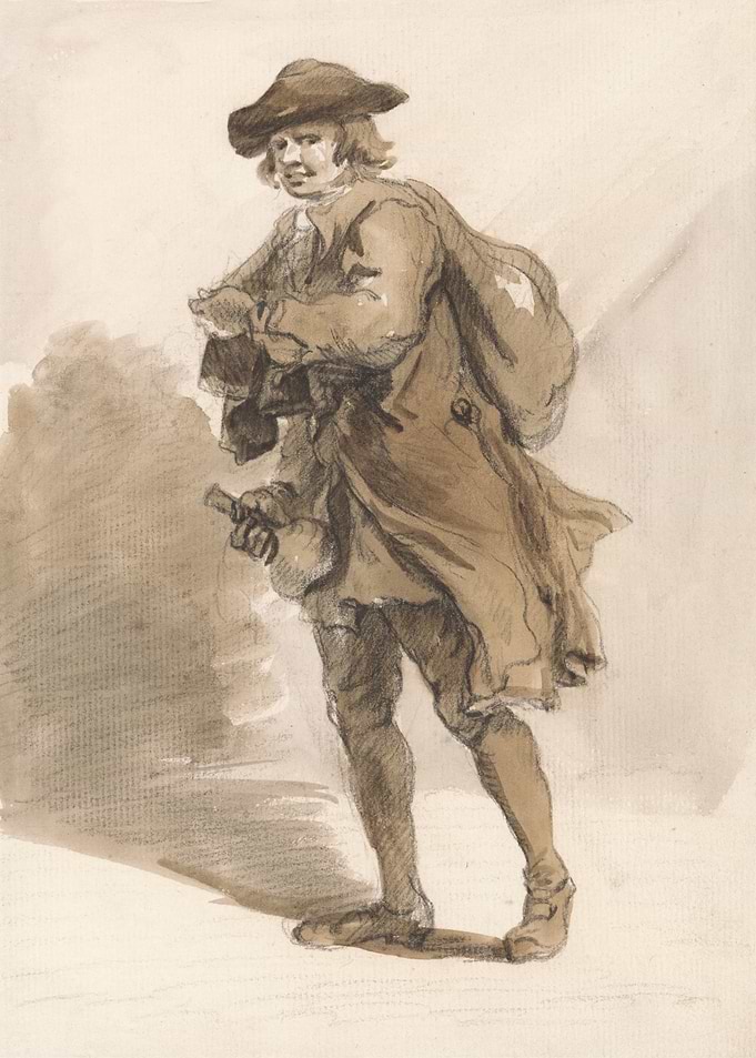 Man in a Hat with a Bag