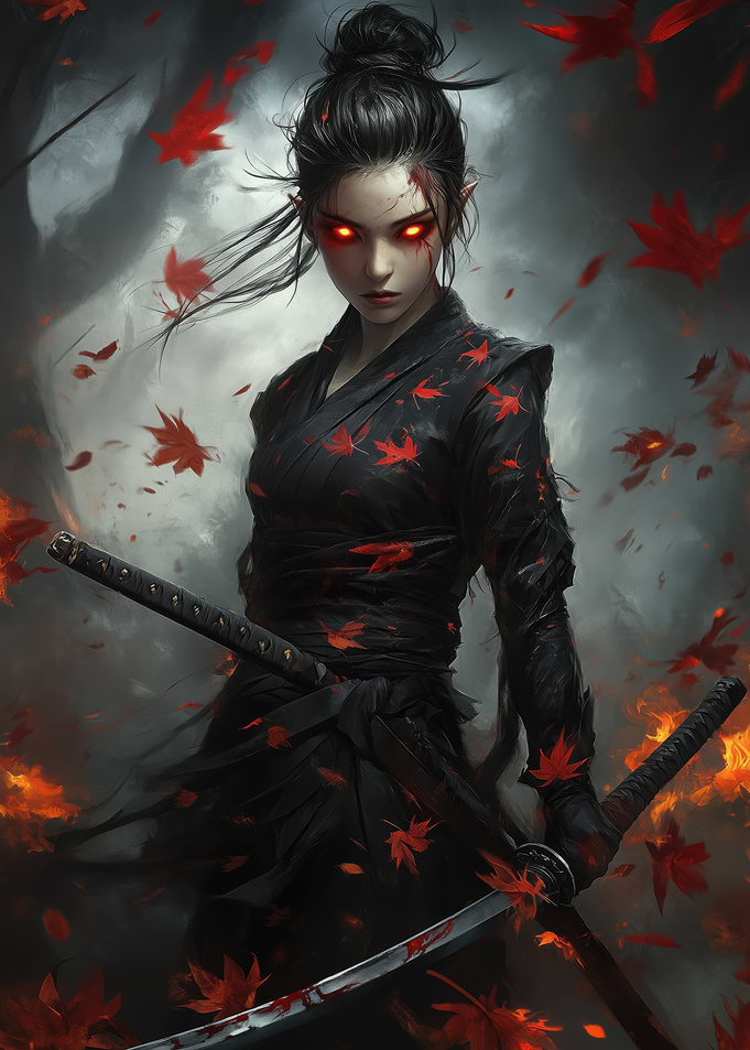 Fiery Samurai Woman